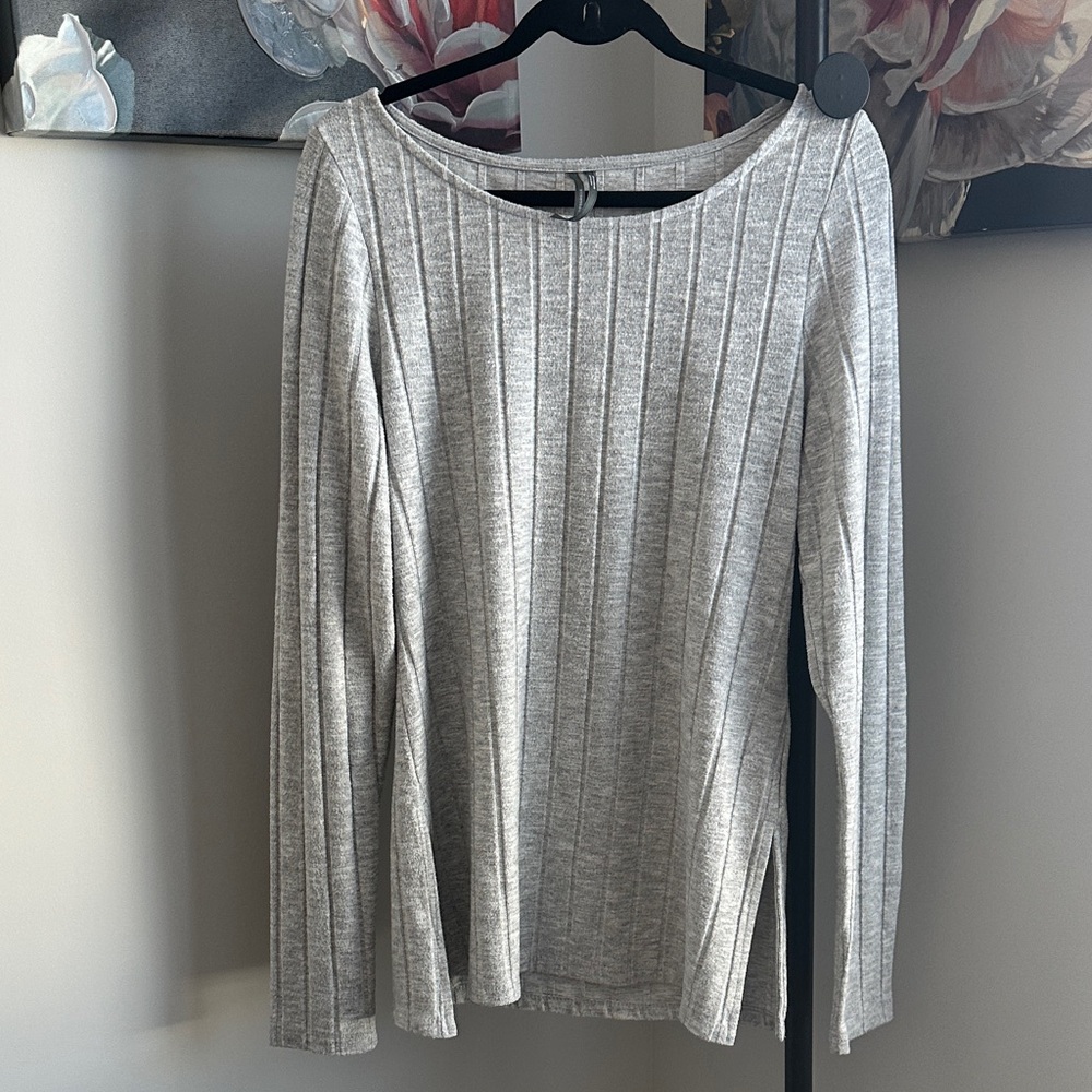 Anthropologie Heather Gray Long Sleeve Top